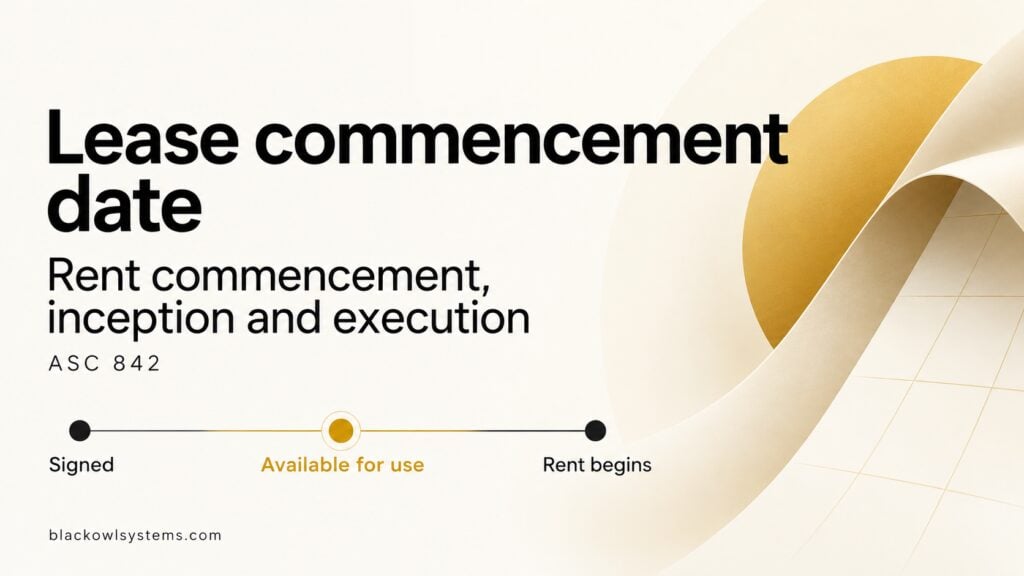 Lease commencement date under ASC 842 compared with rent commencement, inception and execution.